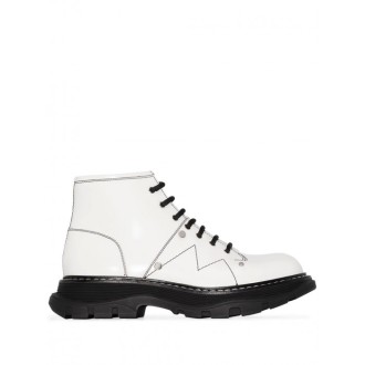 Alexander Mcqueen - White Leather Tread Boots