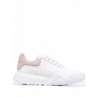 Alexander Mcqueen - White And Pink Leather Court Sneakers