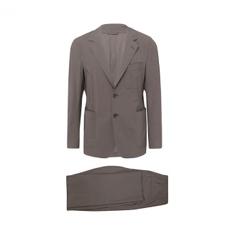 Caruso - Brown Wool-silk Blend Two-piece Suit