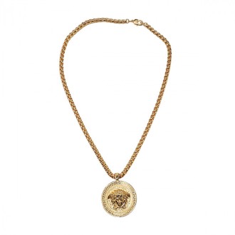 Versace - Gold Tone Metal Medusa Necklace