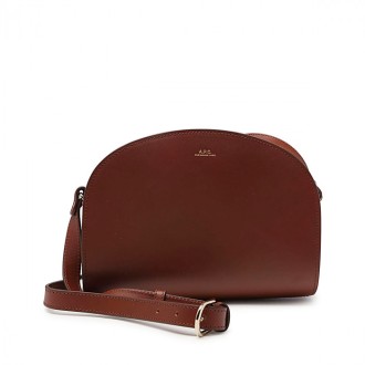 A.p.c. - Brown Leather Demi-lune Crossbody Bag