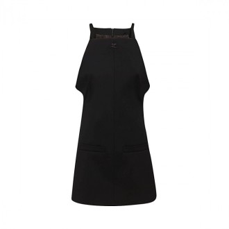 Courreges - Black Cotton-blend Mini Dress