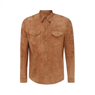 Salvatore Santoro - Tobacco Brown Leather Shirt Jacket
