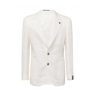 Gabriele Pasini - White Cotton-linen Blend Casual Jacket