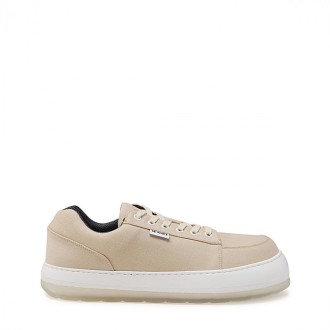 Sunnei - Beige Canvas And Leather Sneakers