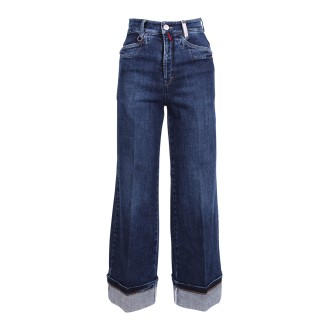 High 'Saunter' Wide Cotton Jeans 44