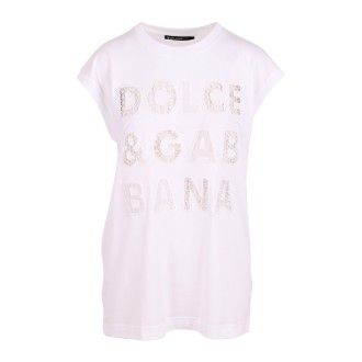 Dolce & Gabbana Embroidery Logo Detail Cotton T-Shirt 40