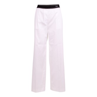 Prada Straight Cotton Poplin Trousers 42