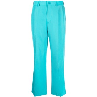 BALENCIAGA pantalone sartoriale cropped azzurro in cotone