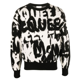 Alexander McQueen `Graffiti` Crew-Neck Sweater