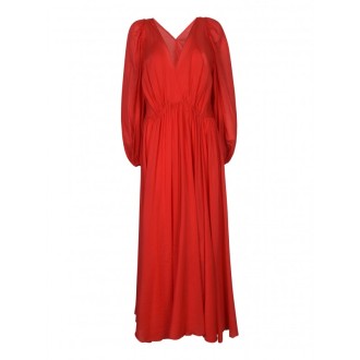 Forte Forte - Red Long Dress In Cotton And Silk Voile