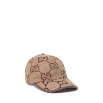Gucci `Jumbo Gg` Canvas Baseball Hat