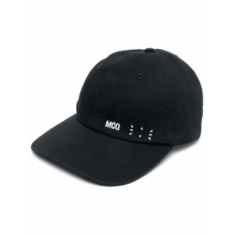 MCQ Cappello Da Baseball Nero Con Logo Bianco