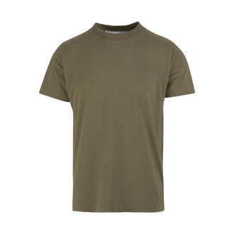 OFF-WHITE T-Shirt Skate Verde Militare Con Stampa Diagonali Uomo<BR/>