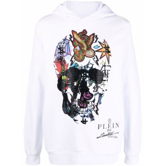 Philipp Plein Hoodie Sweatshirt `Tattoo` Skull Strass