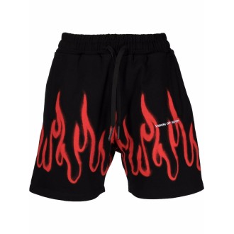 Vision of super Shorts With Red Spray Flames