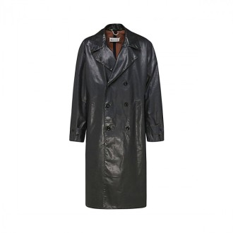 Maison Margiela - Black Faux-leather Coat
