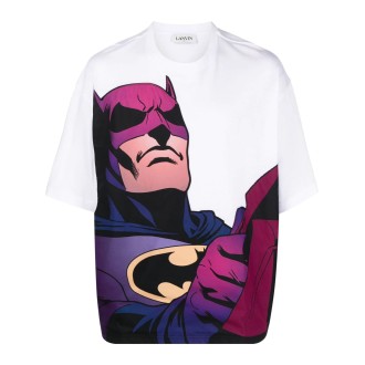 LANVIN T-Shirt Oversize Batman Bianca Uomo
