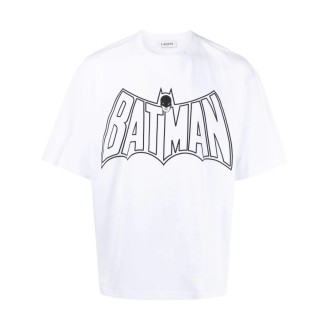 LANVIN T-Shirt Oversize Lettering Batman Bianca Uomo