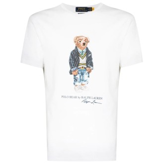 RALPH LAUREN T-Shirt Polo Bear Custom Slim-Fit Bianca Uomo