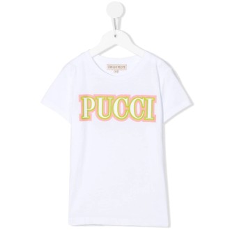 EMILIO PUCCI KIDS T-Shirt Kids Bianca Con Stampa 