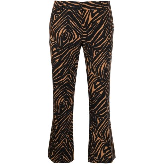 ALBERTO BIANI pantalone a zampa in stampa zebrata arancione e nero