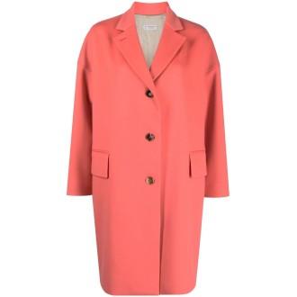 ALBERTO BIANI cappotto monopetto in lana vergine rosso corallo