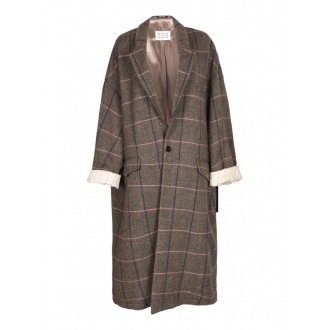 Maison Margiela - Taupe Checkered Oversize Coat