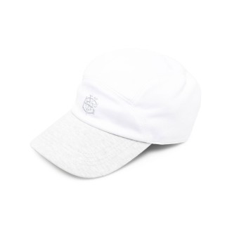 ELEVENTY berretto in cotone bianco con logo Eleventy ricamato