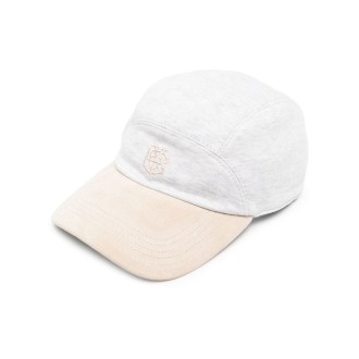 ELEVENTY cappellino Eleventy con logo ricamato in cotone grigio chiaro e beige