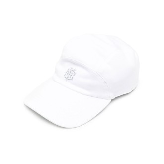 ELEVENTY berretto in cotone bianco con logo Eleventy ricamato