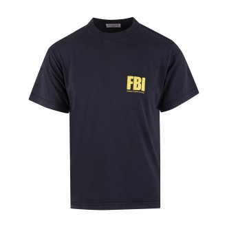 BALENCIAGA T-Shirt Slim Fit Fbi Blu Navy Donna