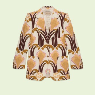 Interlocking G print linen jacket