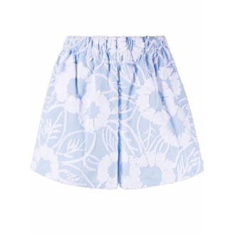Prada Embroidered Poplin Shorts