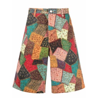 Andersson Bell Patchwork Printed Cotton Shorts