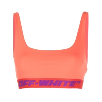 Off White Athletic Bra With Logo Band