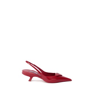 Prada Brushed Leather Slingback Pumps