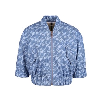 Fendi All-Over Lettering Logo Crop Jacket 44