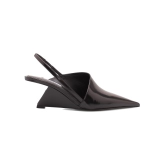 Prada Scuplted Heel Asymmetric Pumps 40