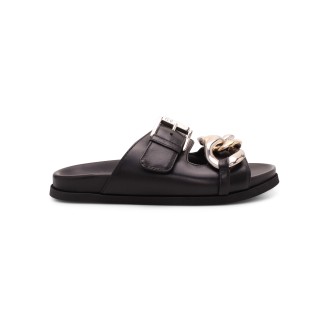 N.21 Chain Leather Flat Sandals 41