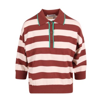 Essentiel Antwerp 'Beat Striped' Viscose Polo Shirt M