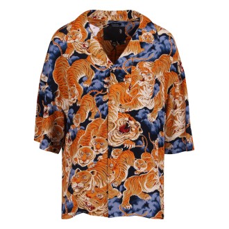 R13 Printed-tigers Rayon Shirt M