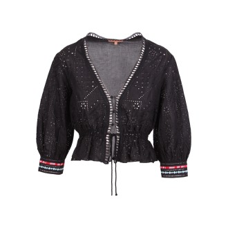 Ermanno Scervino Cropped Cotton Blouse 40