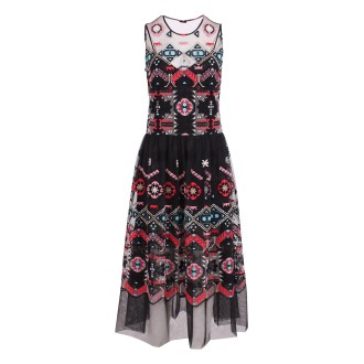 Ermanno Scervino All-over Ethnic Embroidery Long Dress 42