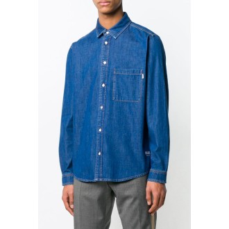 MSGM Camicia di jeans con logo