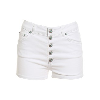 DONDUP SHORT KLUM IN COTONE STRETCH BIANCO DP277BBS0030DPTDDD000