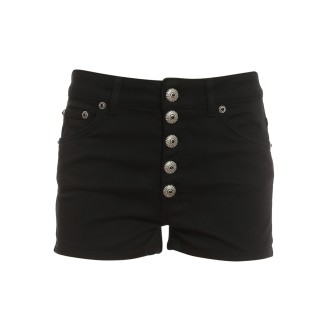 DONDUP SHORT KLUM IN COTONE STRETCH NERO DP277BBS0030DPTDDD999