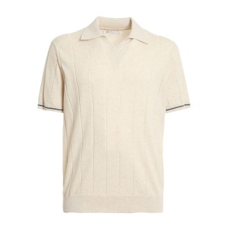 BRUNELLO CUCINELLI POLO IN COTONE COLOR PANNA M29803405CG344