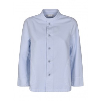 Labo.art - Light Blue Cotton Mandarin Collar Shirt