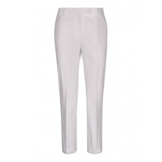 Quelledue - White Cotton Cropped Pants